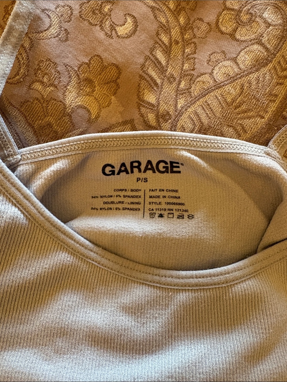 Garage Cream Ribbed Cami Tank - Picture 2 of 3